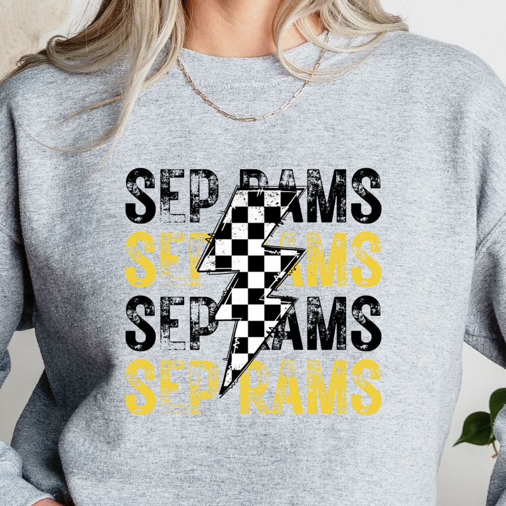 Distressed School Spirit Lightning Bolt