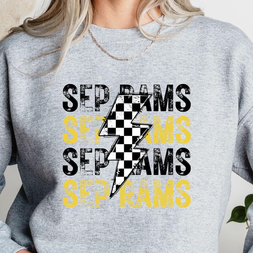 Distressed School Spirit Lightning Bolt