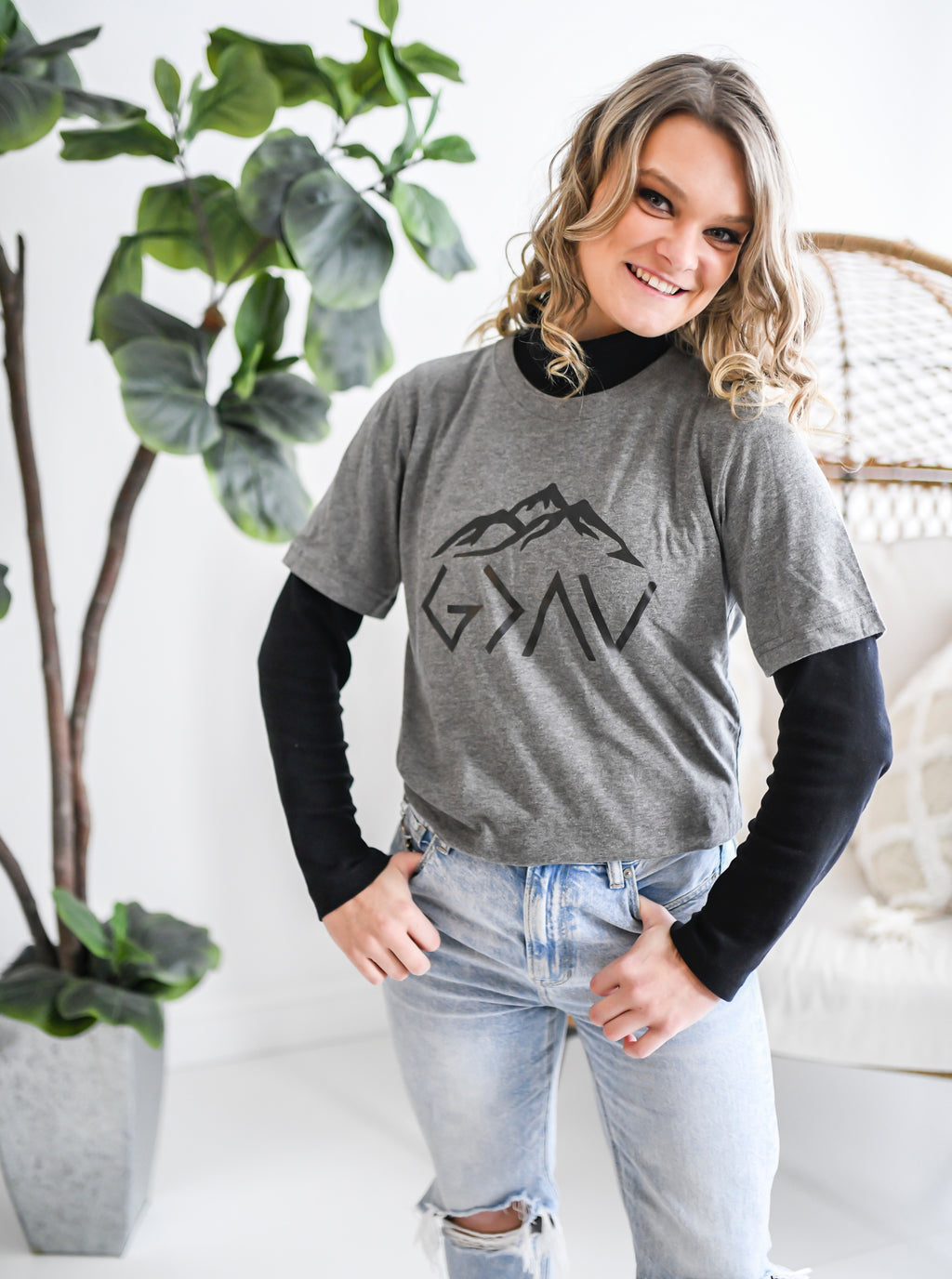 God's Greater (+ mountains) Tee