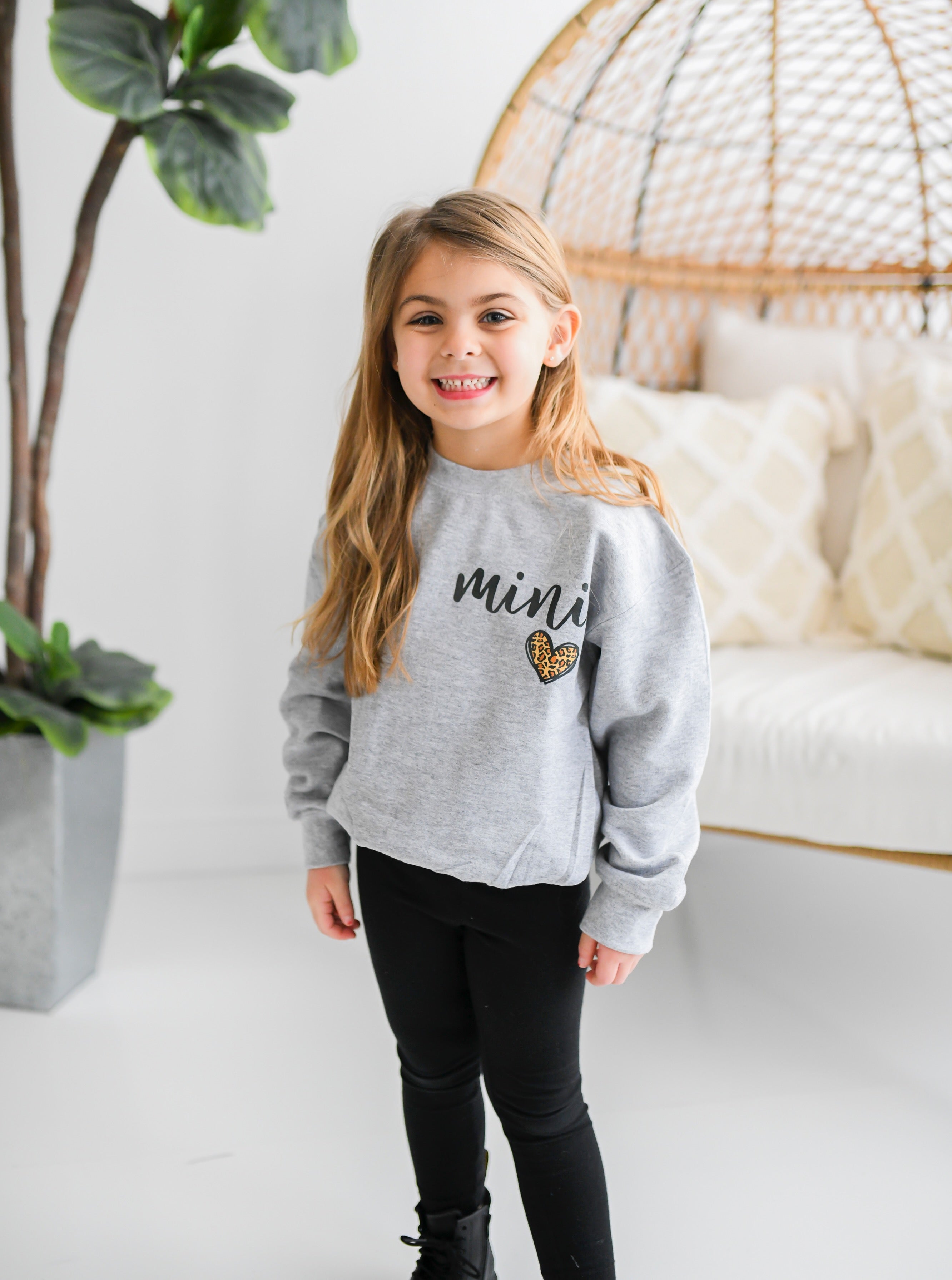 Mini Cheetah Heart Crewneck